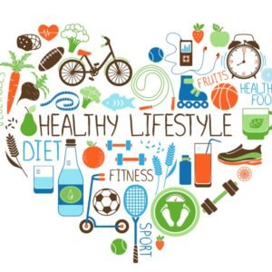 Hands surrounded by manicure tools and nail care products showing a simple home routine for healthy and strong nails