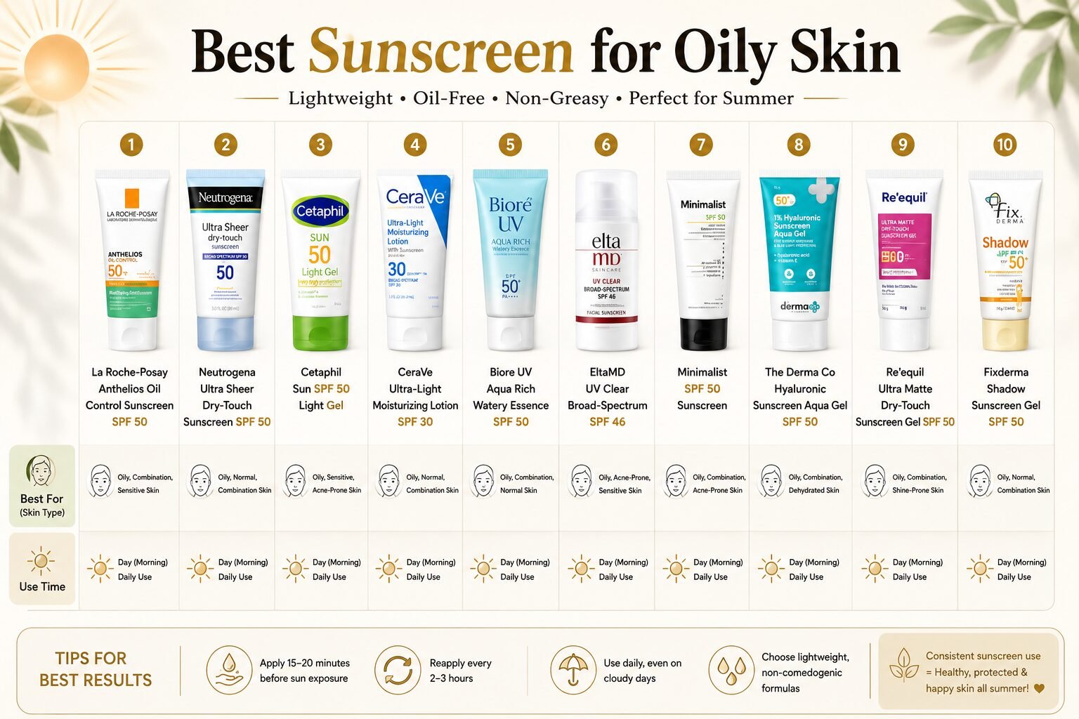 Best Sunscreen for Oily Skin